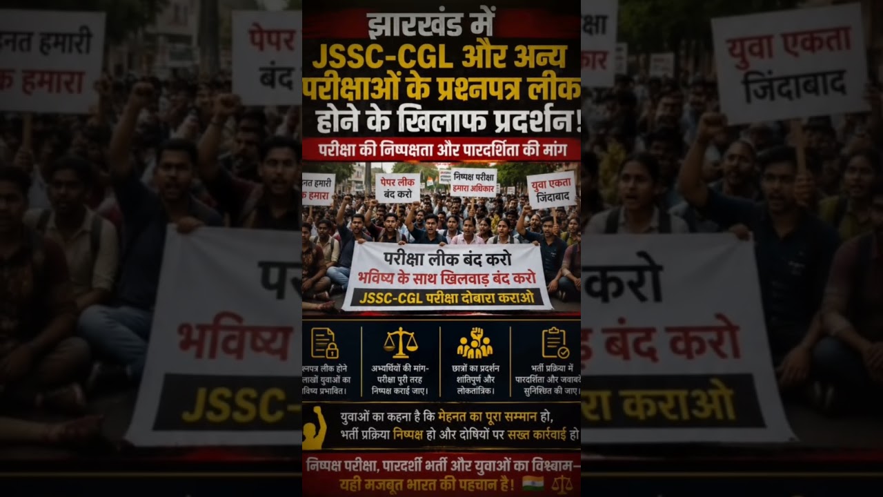 JPSC CGL paper leak protest #jpsc #jpscpaperleak #cglpaperleak #jpscprotest #cglprotest #jharkhand