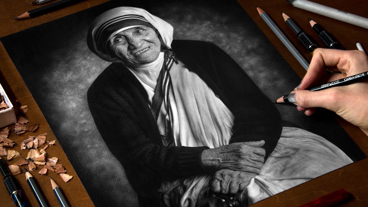Drawing Saint Teresa of Calcutta