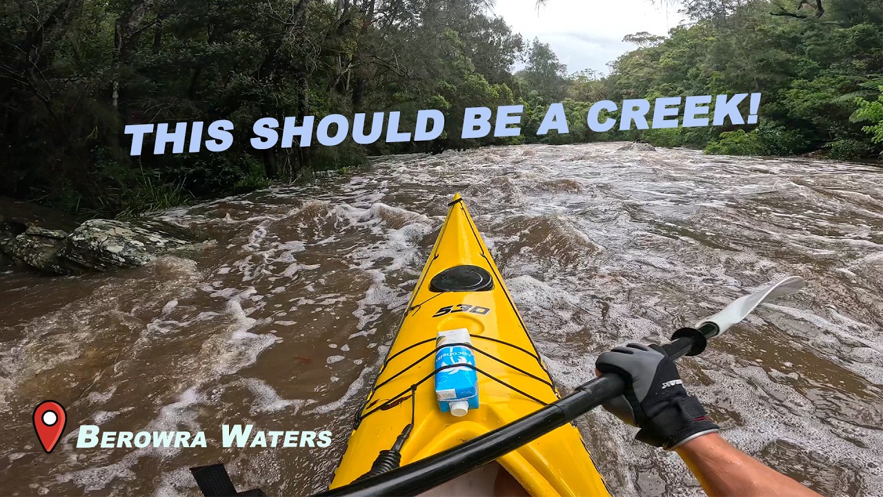 Kayaking Berowra Waters after heavy rainfall... {intense rapids}