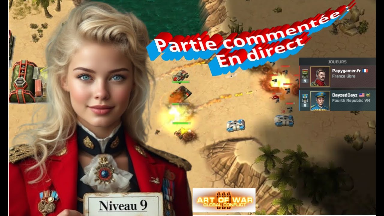 Art of War 3 / Global Conflict / Jeu gratuit : Partie commentée Résistance niv 9 vs DayzedDays