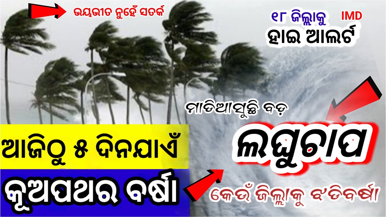 Odisha Rain Update, Another big wd rain fron today, heavy rainfall alert, Odisha cyclone update