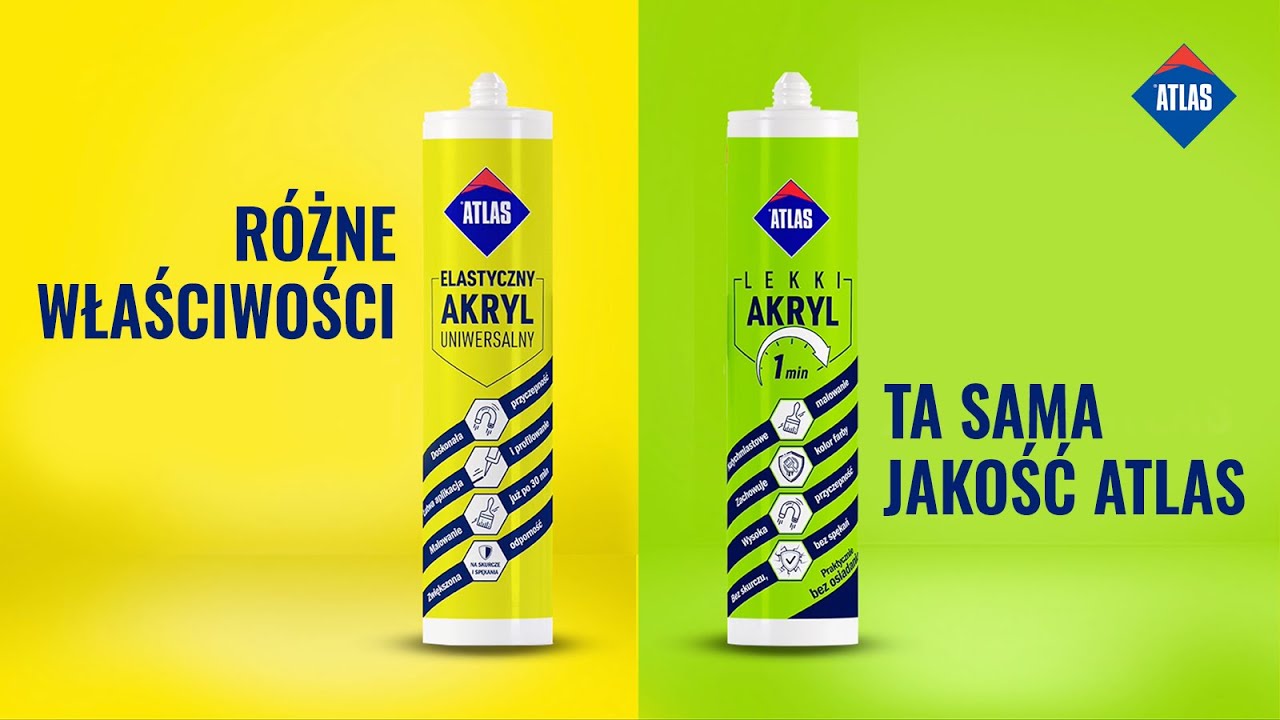 Poznaj r&oacute;żnice między LEKKIM a ELASTYCZNYM AKRYLEM UNIWERSALNYM od Atlas! #atlas #akryl