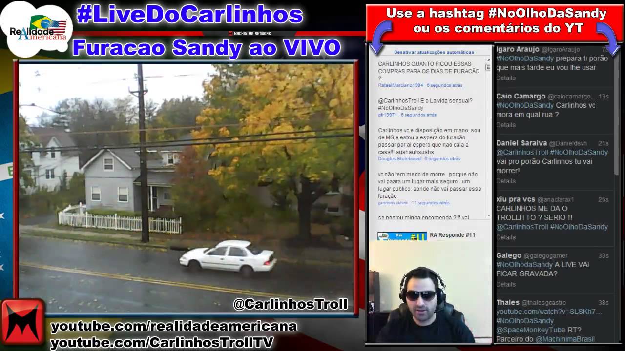 Hurricane Sandy LIVE from NJ with @CarlinhosTroll #NoOlhoDaSandy (parte2)