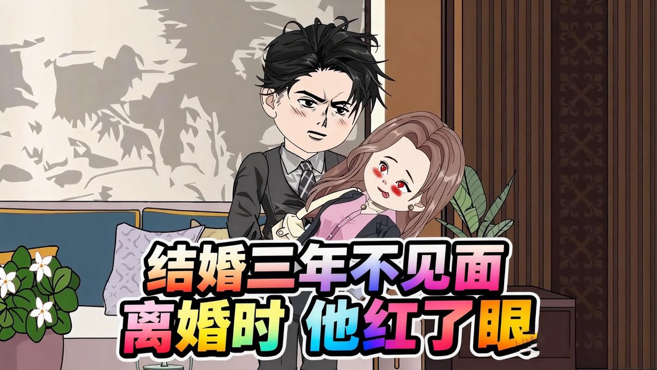 【结婚三年不见面，离婚时他红了眼（同屋陌生人）】一口气看完沙雕动画《结婚三年不见面，离婚时他红了眼》#夜一漫谈