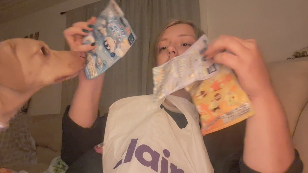 ASMR-Claire's Haul & Opening Sanrio Mystery Bags-5 for $10-Rambling Whispering Tapping Mouth Sounds
