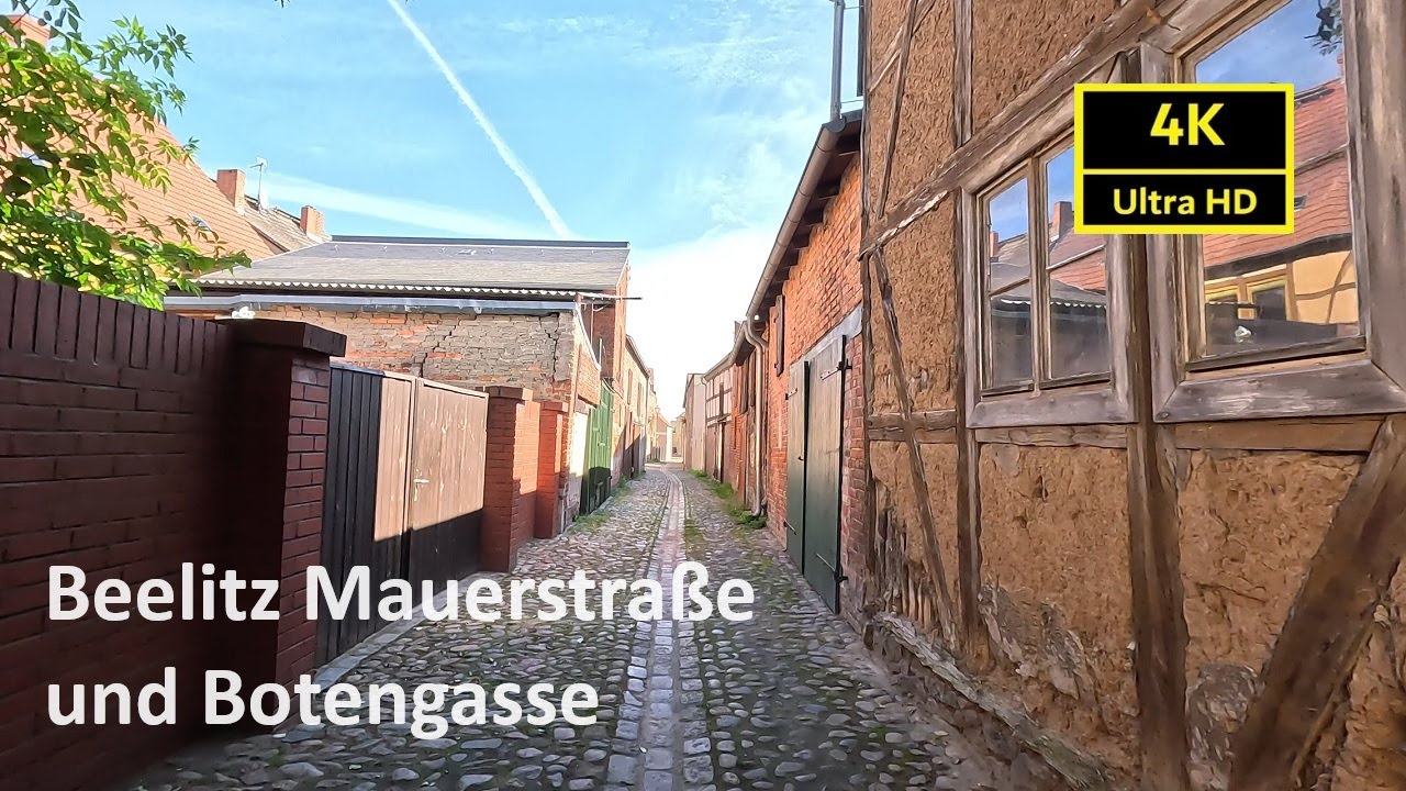 City Walk Beelitz Poststraße - Mauerstraße und Botengasse in 4K Ultra HD am 03.09.2023