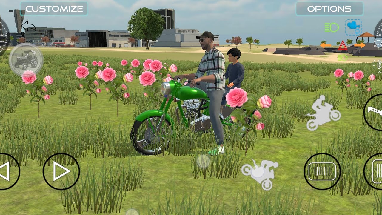 Bike drive in open area & 🌹🌺 🏞️ garden