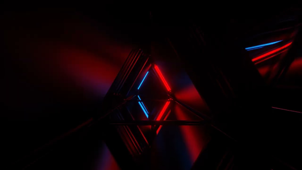 Red and Blue Strobe Mirror Triangular Tunnel Background VJ Loops