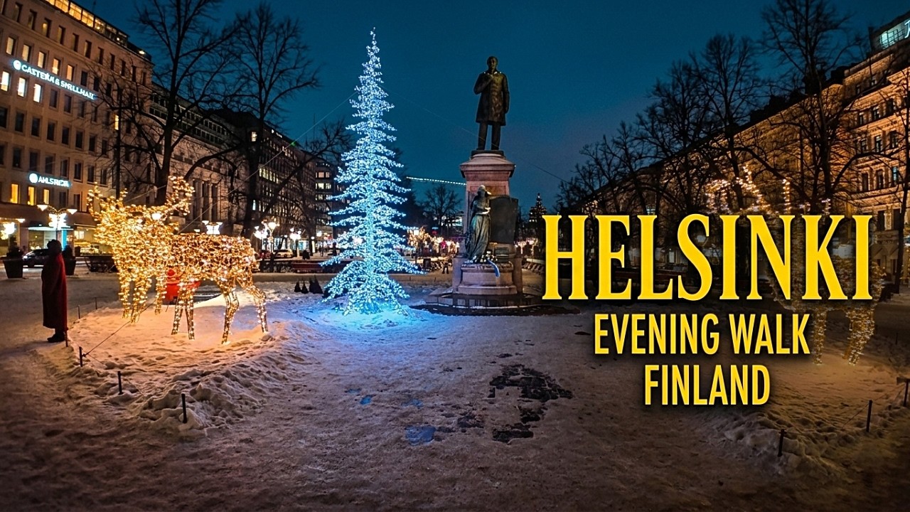 Helsinki Evening Walk 4K | City Center Finland