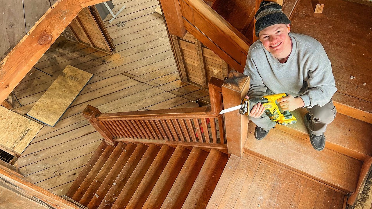 Restoring A $7,000 Mansion: Grand Master Staircase Removal