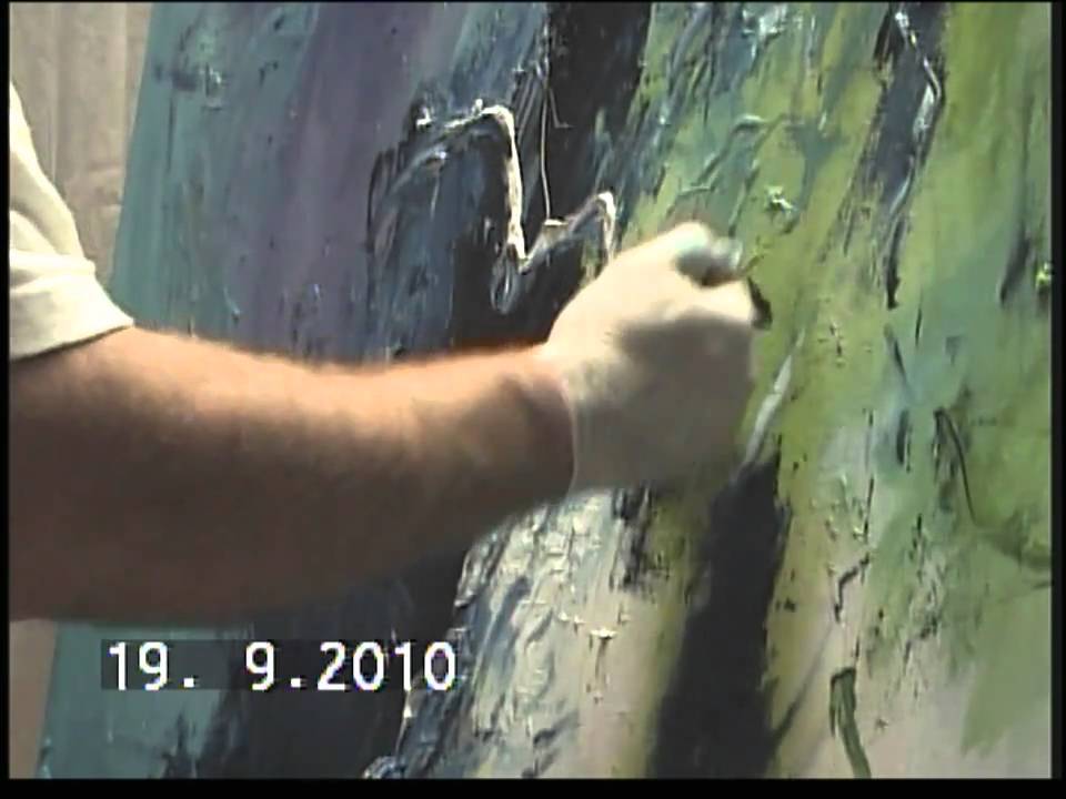 Live Painting ( Abstract expressionisme ) with guitar music:  Ton Hasenaar & Hans Domevscek