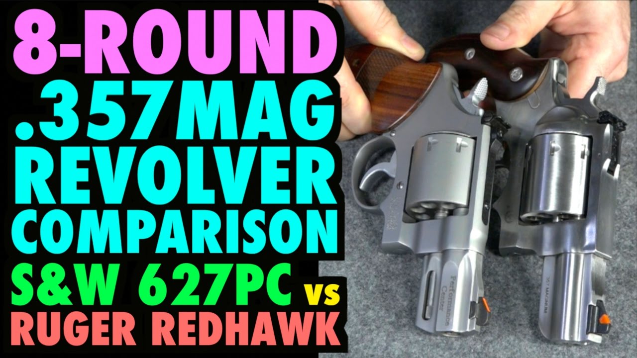 Сравнение 8-зарядных револьверов .357mag (S&W 627PC и Ruger Redhawk)