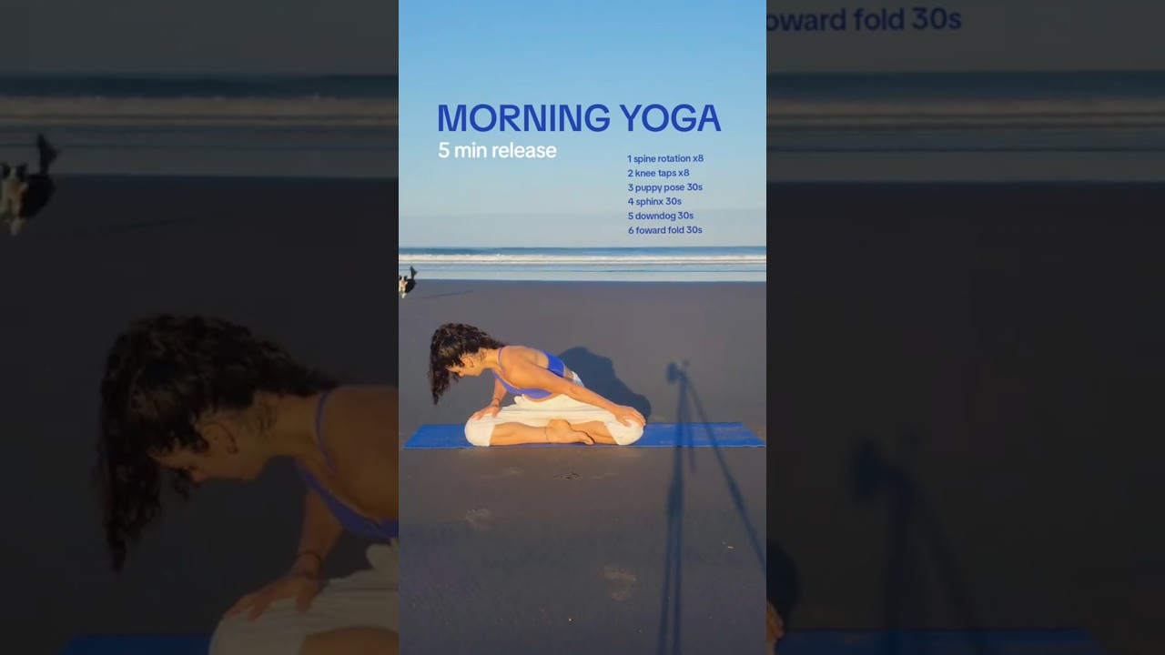5 min MORNING YOGA RELEASE to ease stiffness and improve flexibility 🧘‍♀️