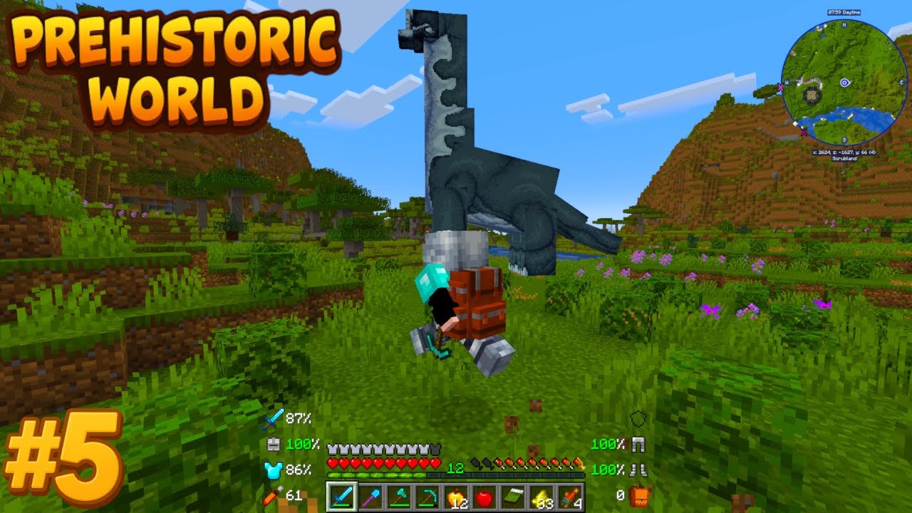 SPOTKAŁEM OGROMNEGO DINOZAURA! 💣 | Minecraft: Prehistoric World #5