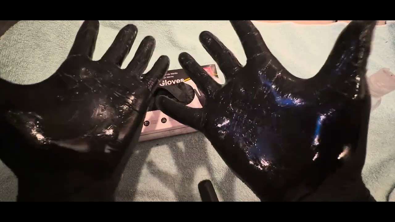 Black gloves + lube asmr #latex #relax #asmr 