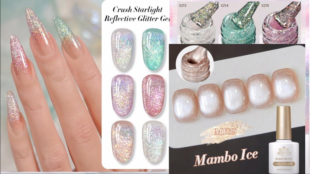 Новинки Born Pretty Crush Starlight Reflective glitter gel Mambo Ice Glitter cat