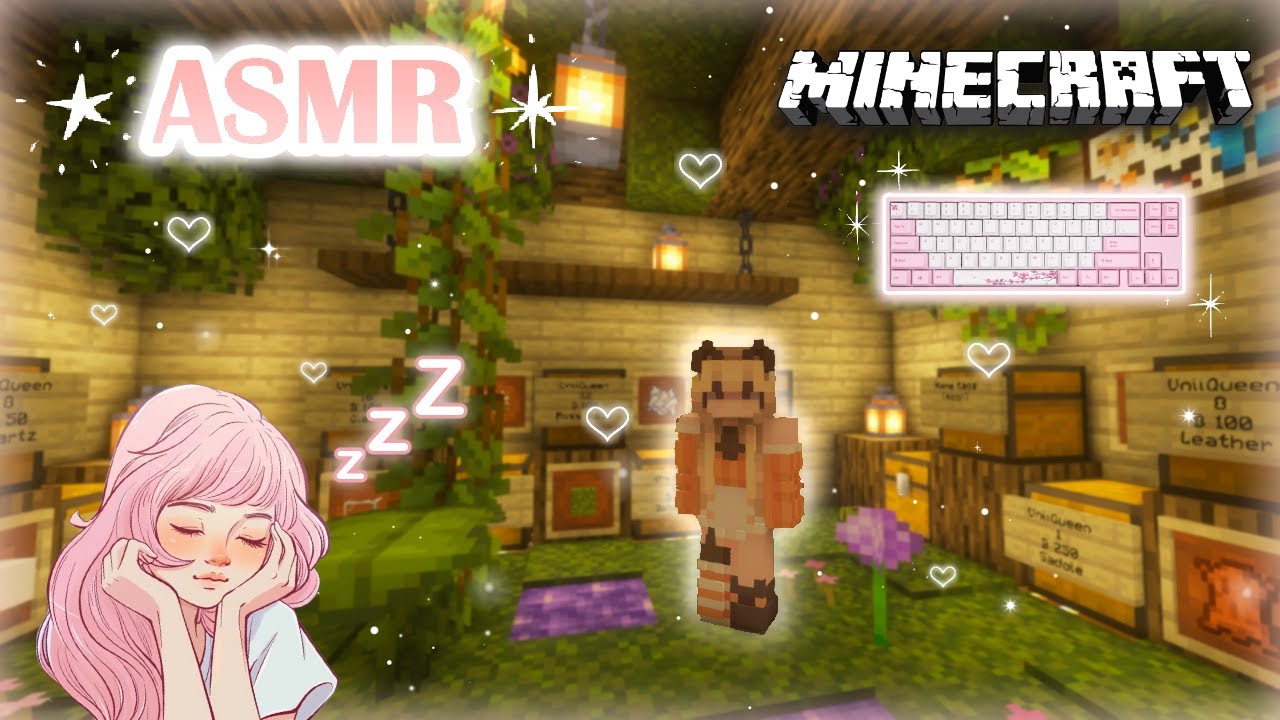 Minecraft ASMR ♡ - Opening a Shop & Boss Fight Event! 🌸 Whispering & Keyboard Sounds🌟