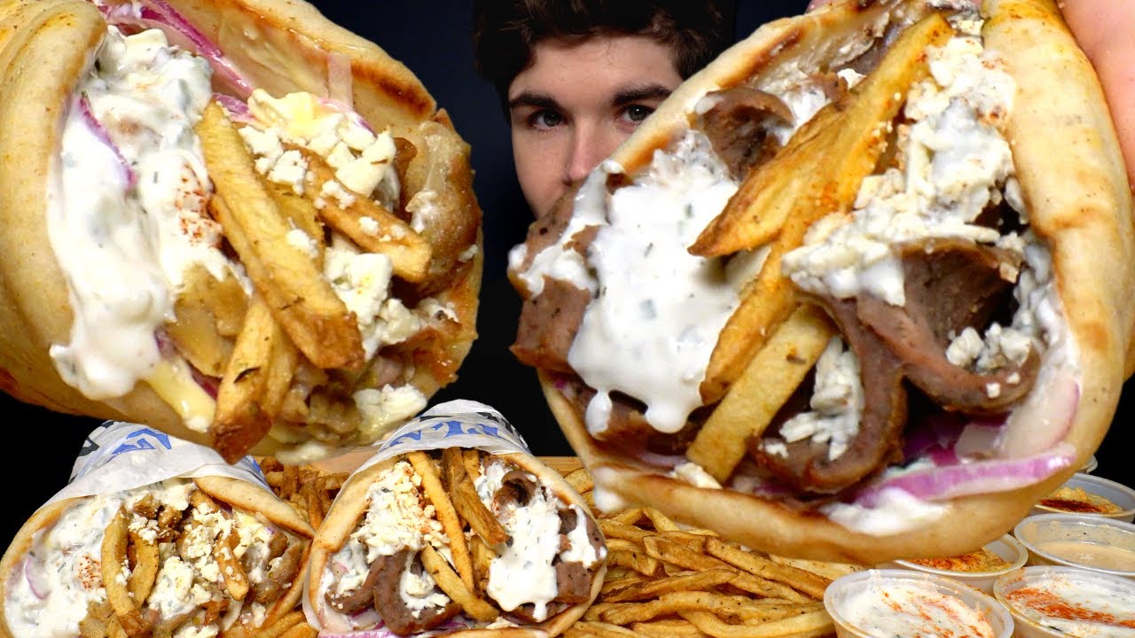 ASMR GREEK GYROS & FRIES
