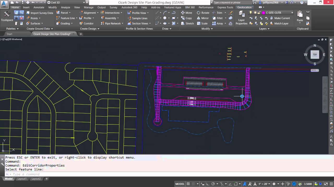 Using a Feature Line as a Corridor Baseline