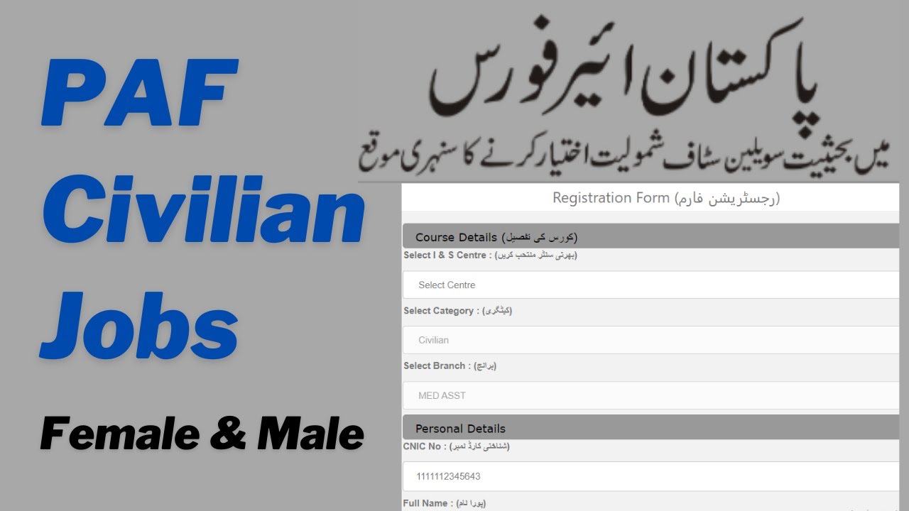 35🚀 PAF Civilian Jobs [Female/ Male] 2021 | PAF Online Registration | Apply online