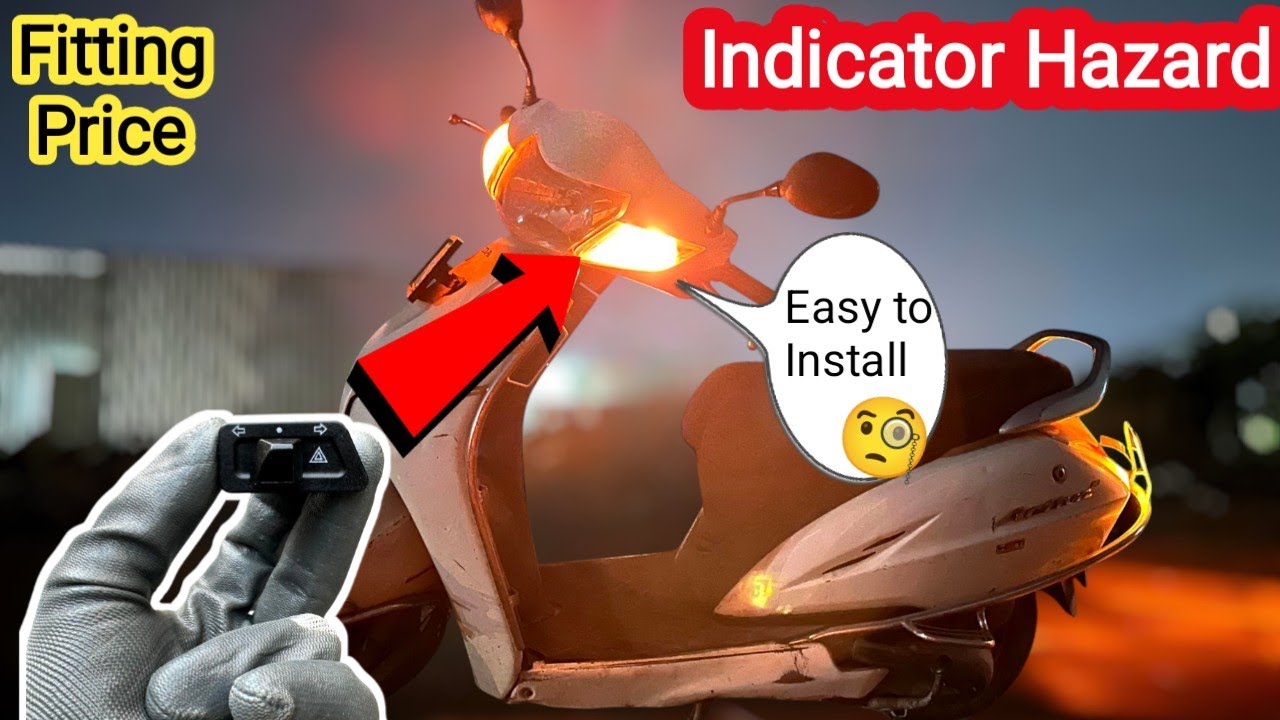 Easy to install indicator Hazard in all Moped Scooter Activa 🧐🔥🔥 || Indicator Hazard Switch Fitting💯
