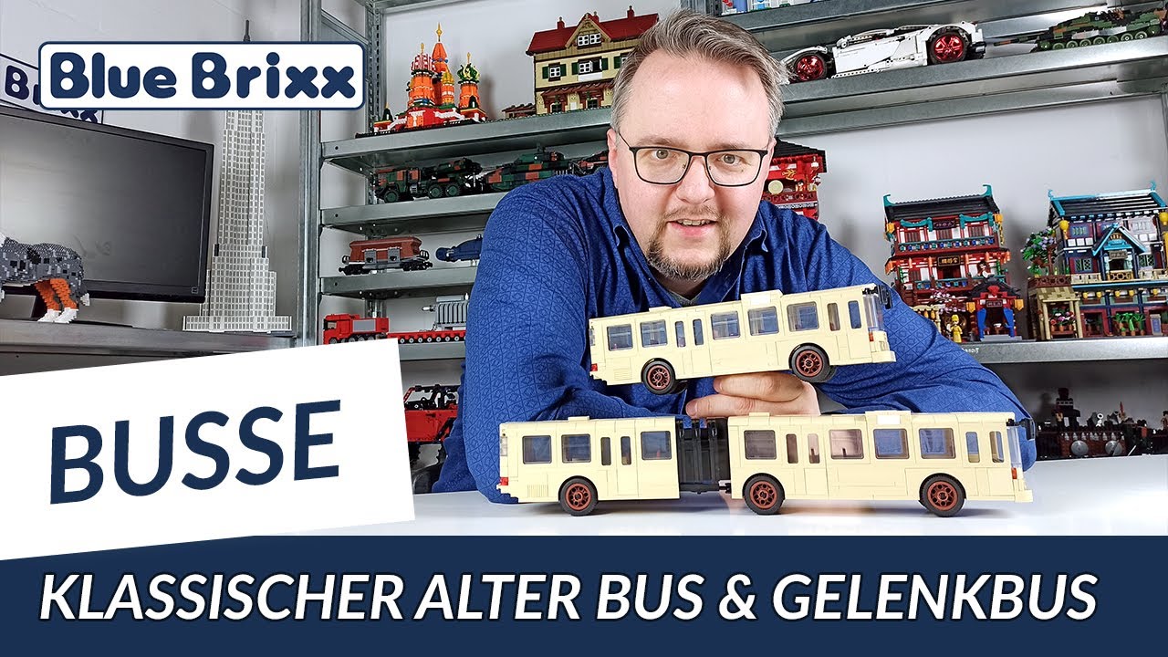 Klassischer alter Bus & Gelenkbus von BlueBrixx