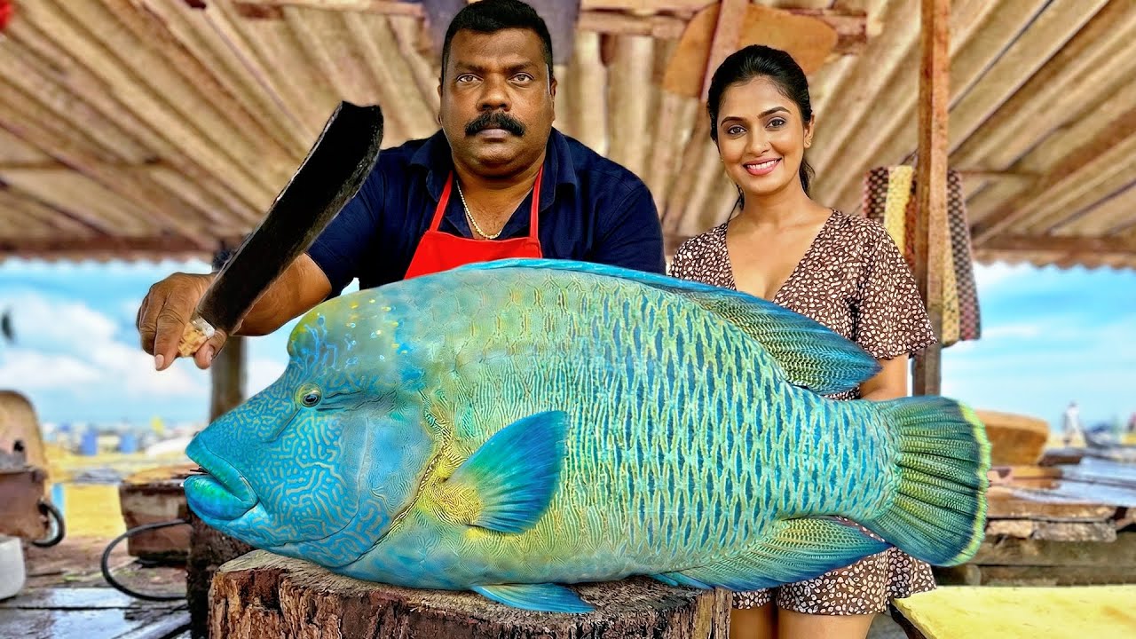 Seaside Market Massive Fish  Cutting Show – Expert Master Cuts Huge Fishes Perfectly