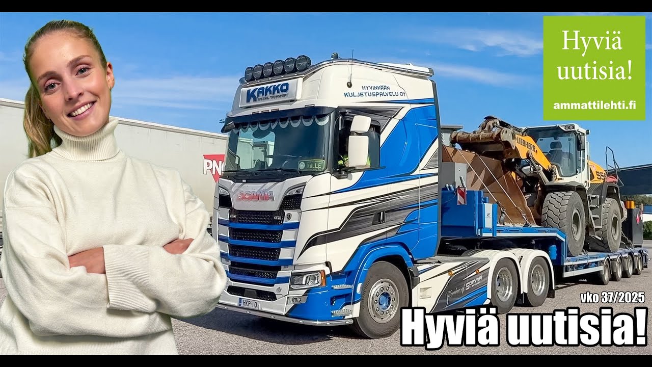 Hyviä uutisia! vko. 37/2025 - Rekkamiesten tarinoita, energiapäivä ja uutuuskoneita