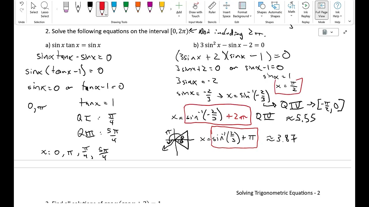 34   Solving Trigonometric Equations