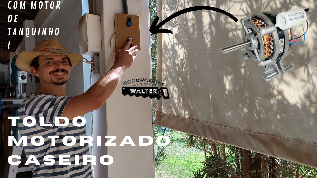 Toldo caseiro com motor de tanquinho