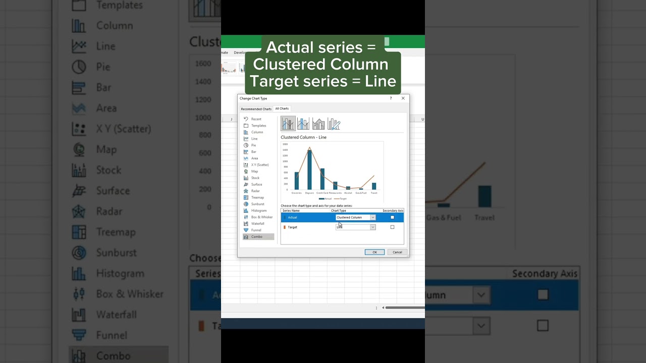 Target Chart in 60 Seconds in #excel ,#exceltricks #exceltips #spreadsheet #analysis #account