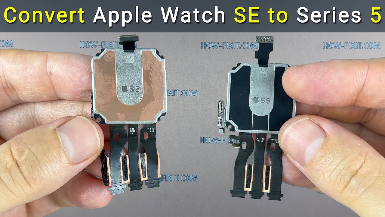 Установите материнскую плату Apple Watch Series 5 на Apple Watch SE. Переделайте Apple Watch SE в 5.