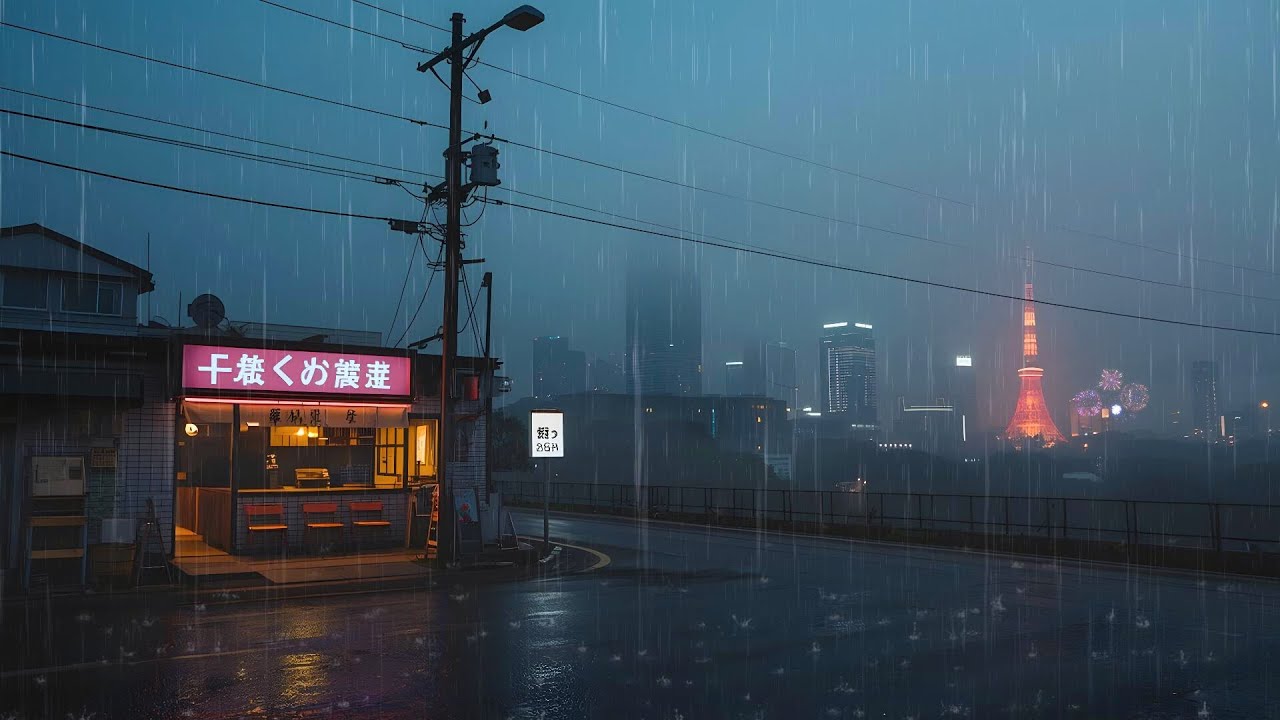 80s Rainy Night Lofi — Retro Tokyo Cafe Ambience for Study & Chill