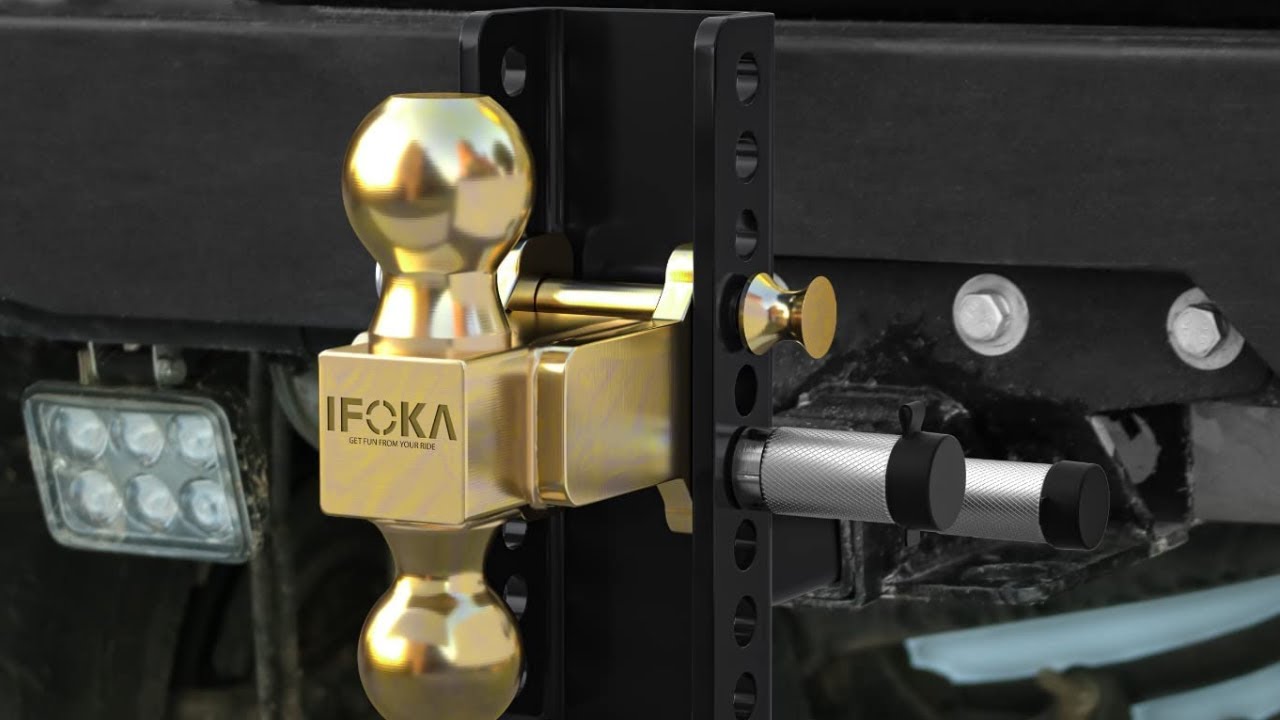 IFOKA Adjustable Trailer Hitch, 6 Inch Drop Hitch Ball Mount, 20,000 LBS GTW, Tow Hitch for Heavy