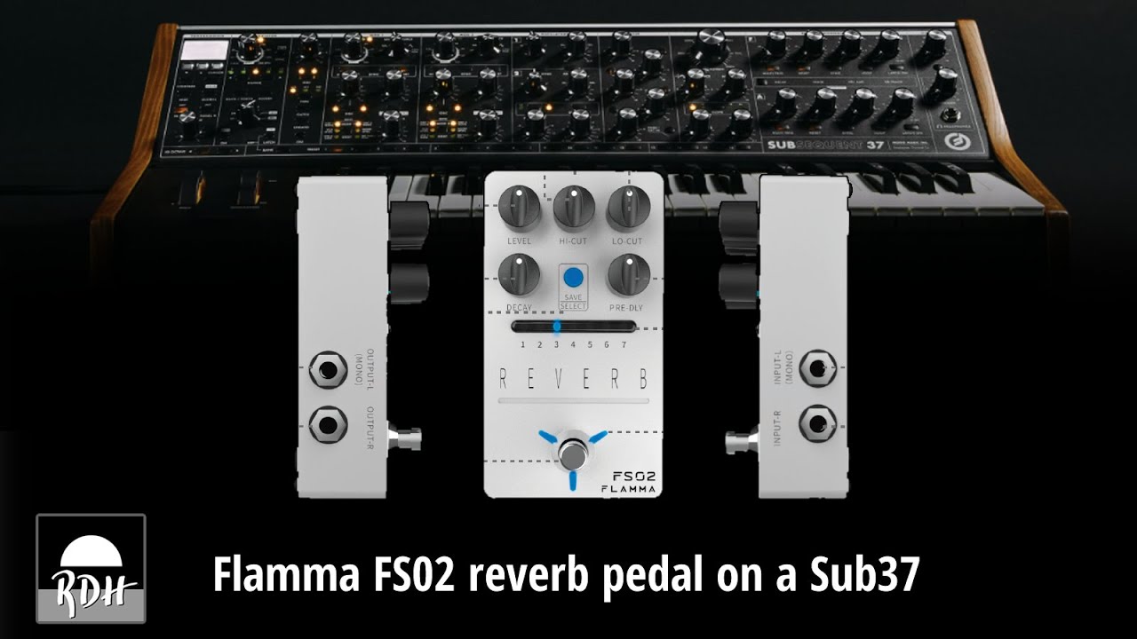 Flamma FS02 reverb pedal with a Sub37