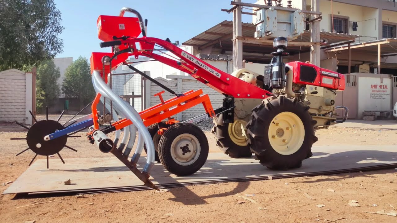 How To Seed Drill Operated by VST PowerTiller Attachments #vst #powertillerattchments #seeddrill