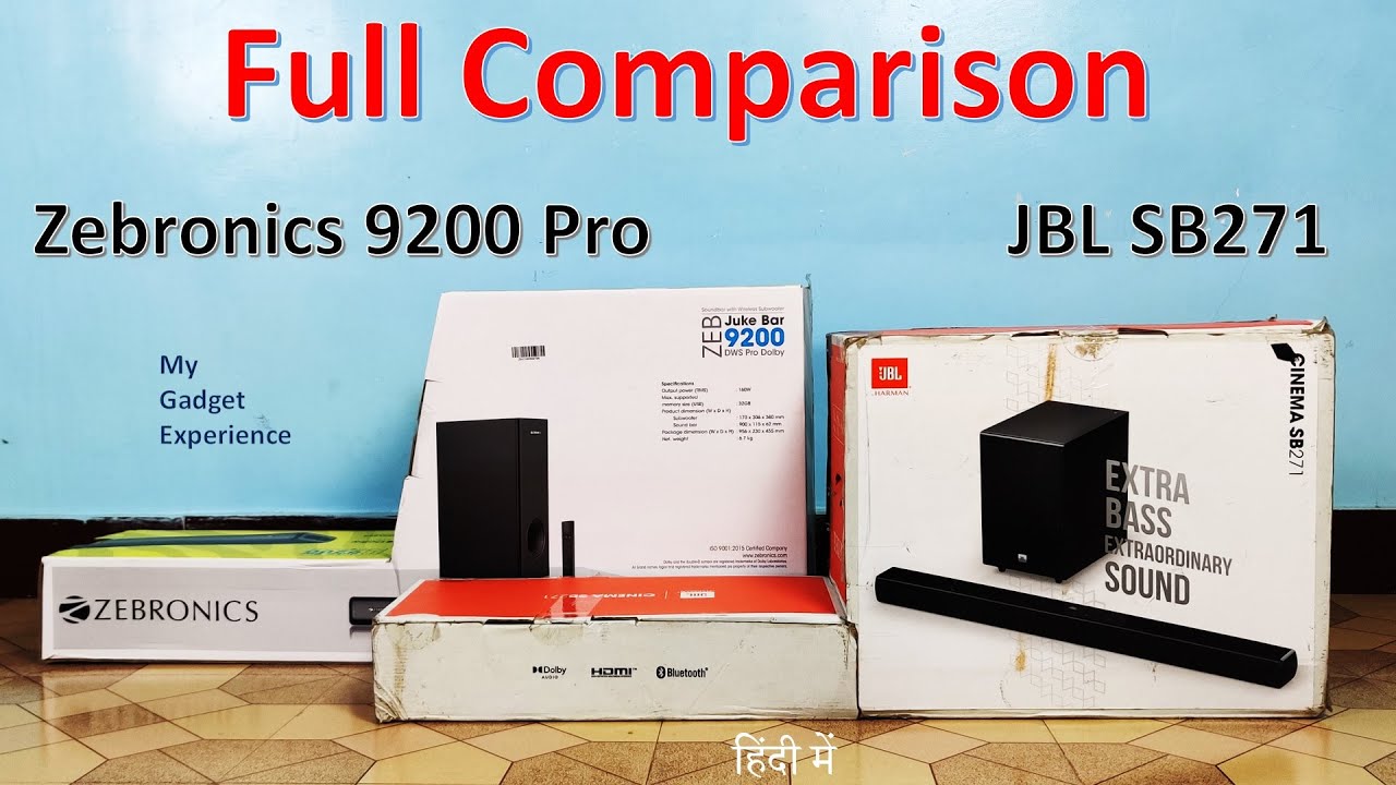 Zebronics 9200 Pro vs JBL SB271 / JBL SB270 Full Comparison | which is better? | in hindi