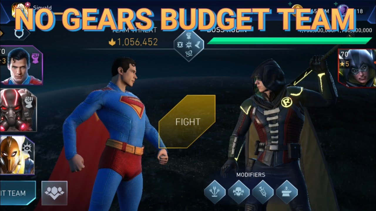 Самая бюджетная конфигурация No Gears, возможная для игры DCU Superman Injustice 2 Mobile