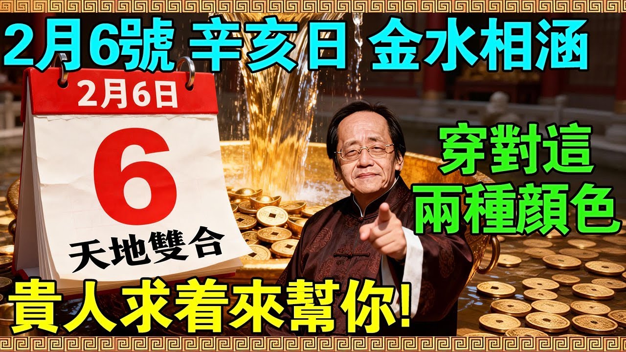 2月6號辛亥日“金水相涵”，“天地雙合”的大吉日！穿對這兩種顏色，貴人求著來幫你！#穿搭風水 #辛亥日 #開運色 #丙辛合 #家庭風水 #潤肺 #辛金 #中醫食療