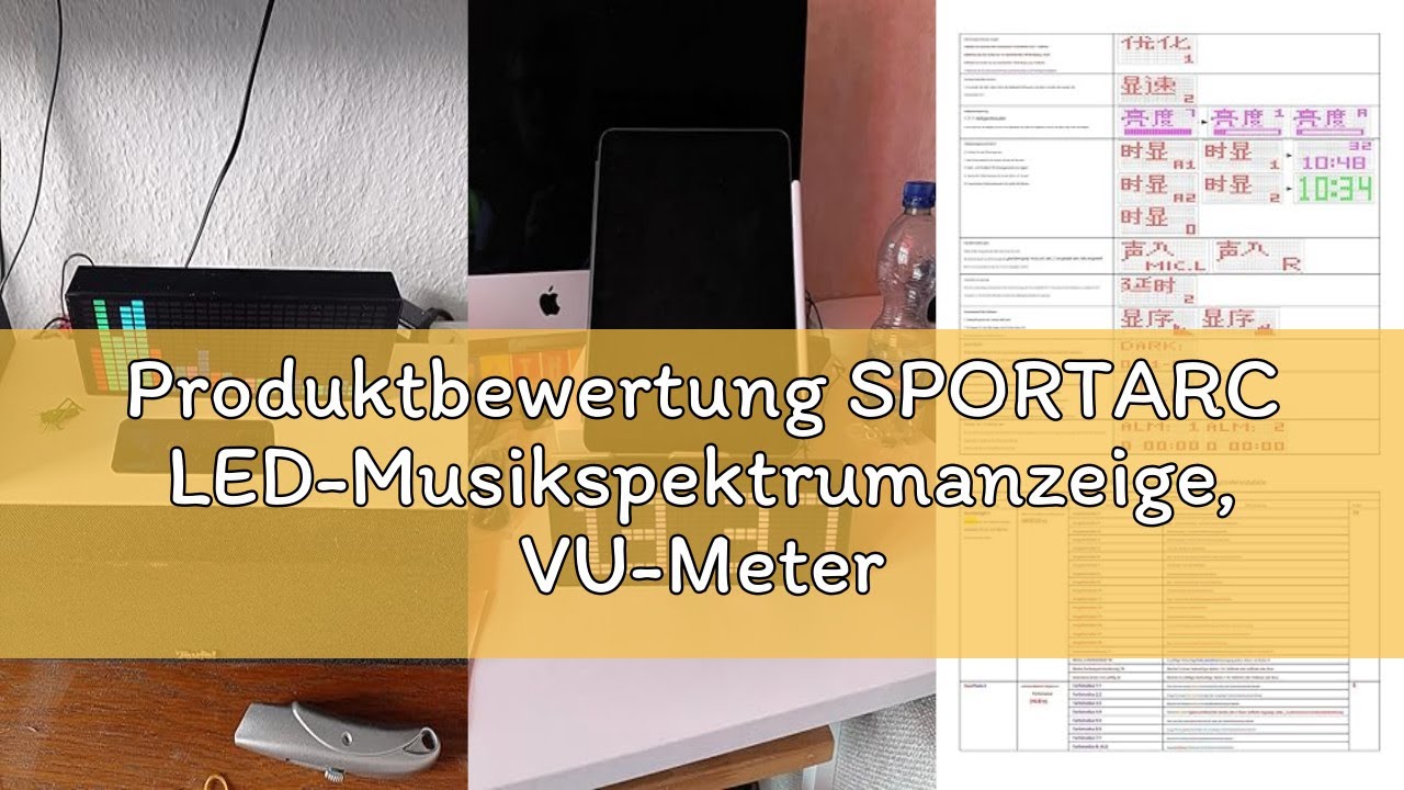 Produktbewertung SPORTARC LED-Musikspektrumanzeige, VU-Meter-Indikator-Analysator, Audio-Connect-Rhy