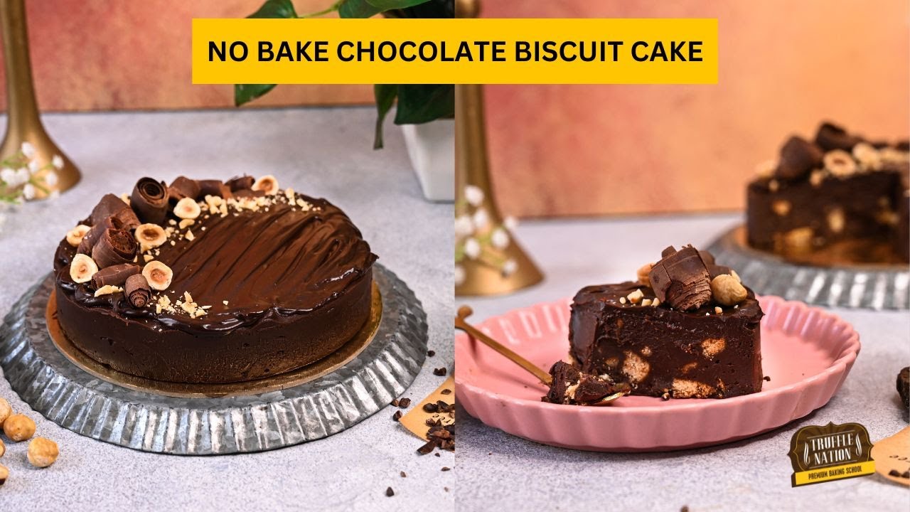 No Bake Chocolate Biscuit Cake - Easy to Make Dessert at Home
