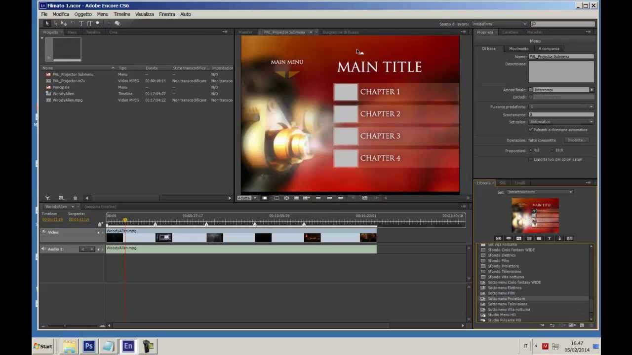 Adobe Encore: Creare fantastici menu. Tutorial 1