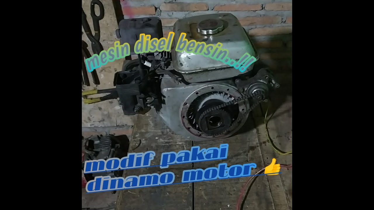 mesin disel bensin gx160 stater pakai dinamo motor part.1