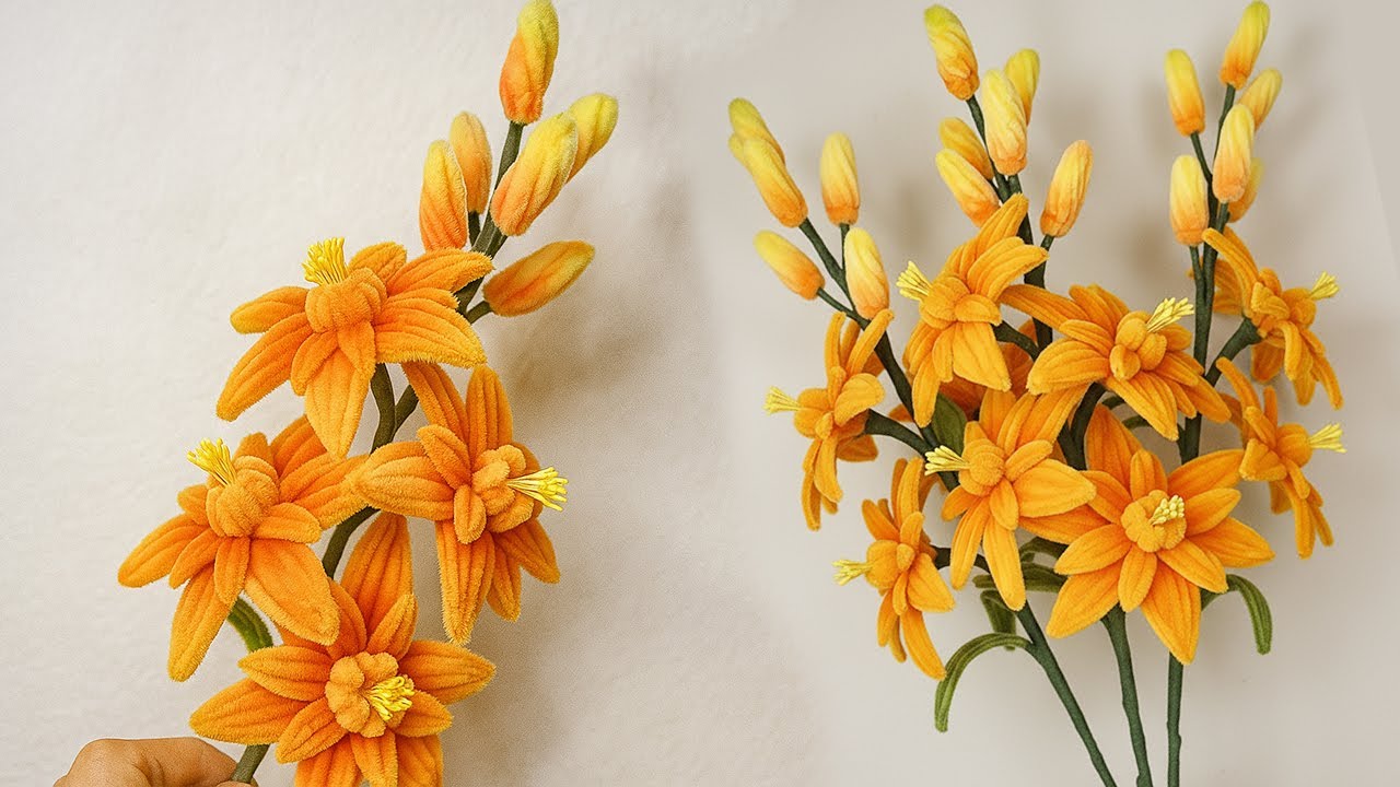 How to Make Beautiful Pipe Cleaner Flower | diy fuzzy wire flowers tutorial | DIY crafts easy