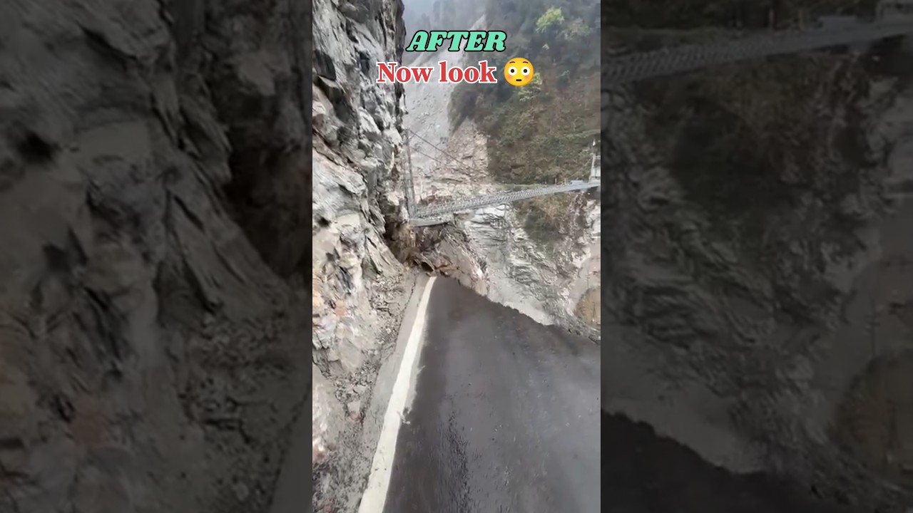 North Sikkim Landslide 😳 Lachen Road closed | Before vs After #shorts #sikkim #landslide #breaking