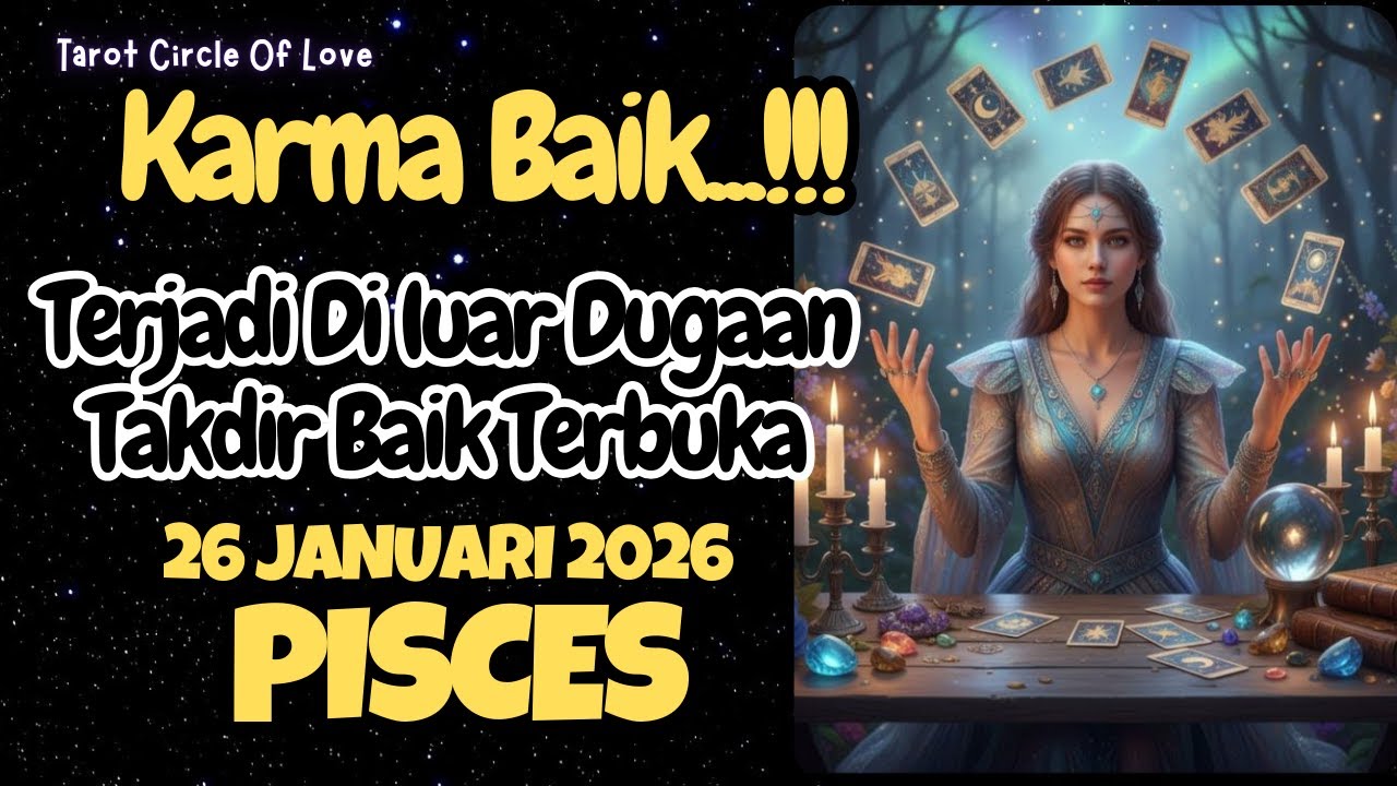 🔮PISCES KARMA BAIKMU⁉️DILUAR DUGAAN TAKDIR BAIK TERBUKA ||26 JANUARI 2026