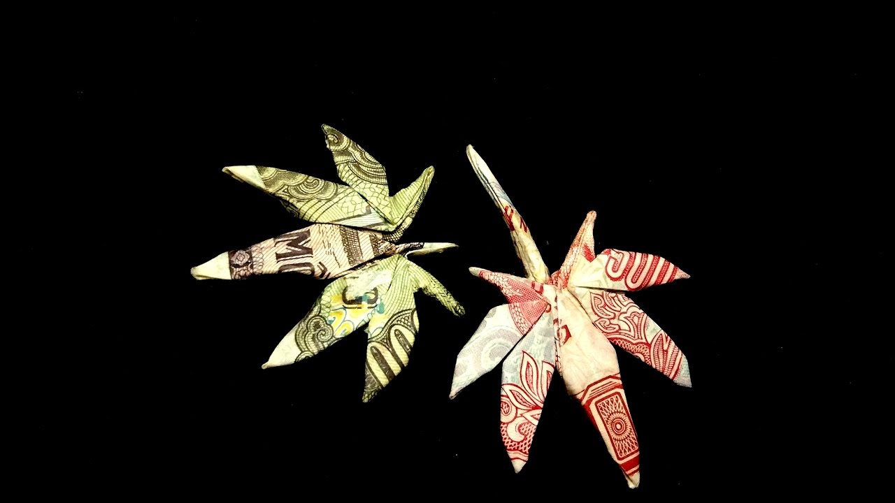 How to fold a Money Origami Cannabis Leaf / Hướng dẫn gấp l&aacute;.. Di&ecirc;u b&ocirc;ng từ tiền Việt