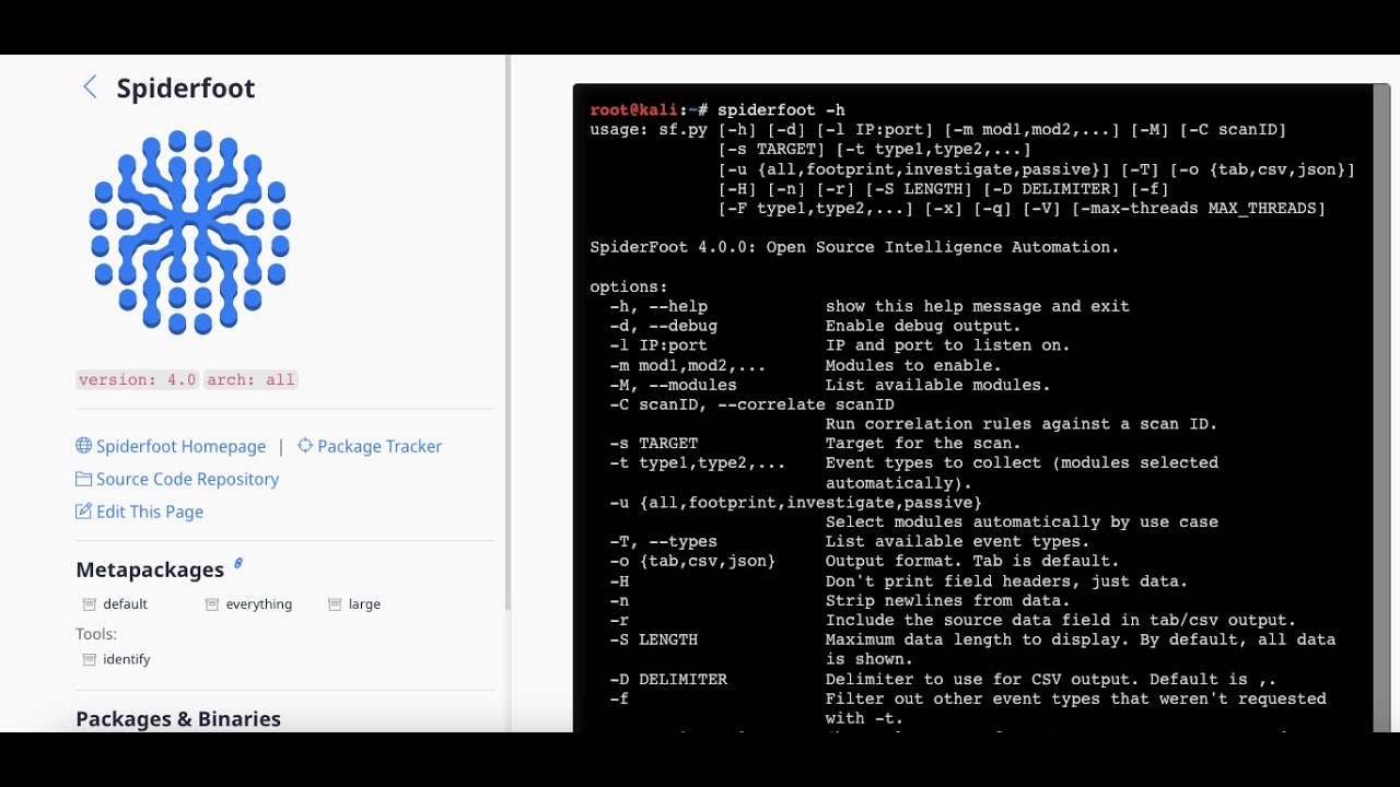 Exploring the Power of SpiderFoot & Kali Linux: Unveiling Cyber Intelligence Tools