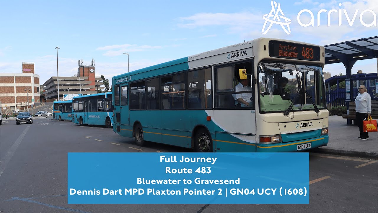 Full Journey | Route 483 to Gravesend | Dennis Dart MPD Plaxton Pointer 2 | 1608 (GN04 UCY)