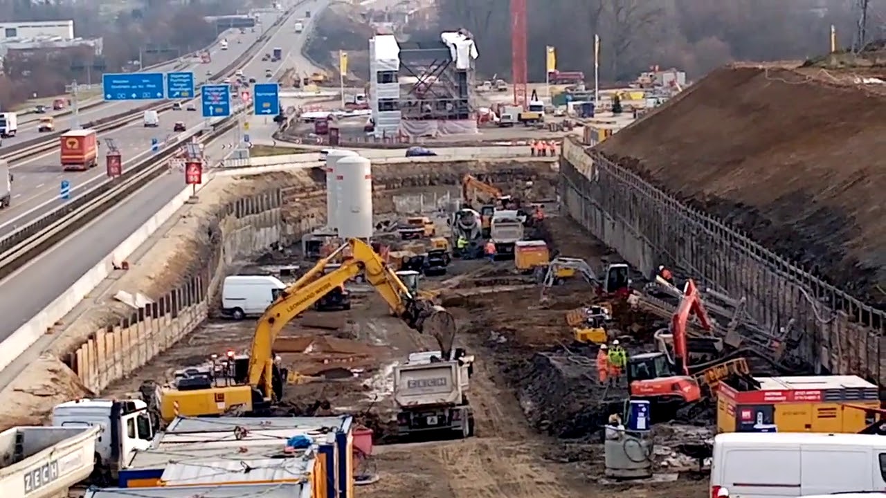 NBS Baustellen Update : Brückenbau bei der Autobahn Anschlussstelle Wendlingen